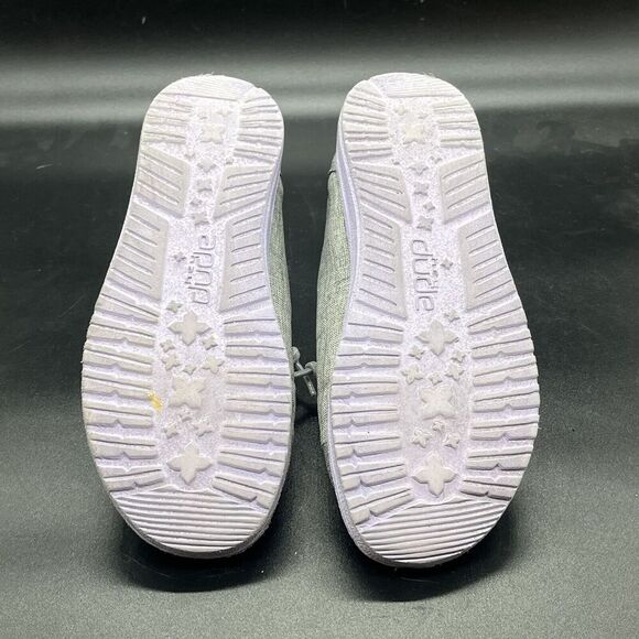 Hey Dude Wendy Youth size 2 sparkling grey lilac 130123166 casual slip on - Picture 8 of 8